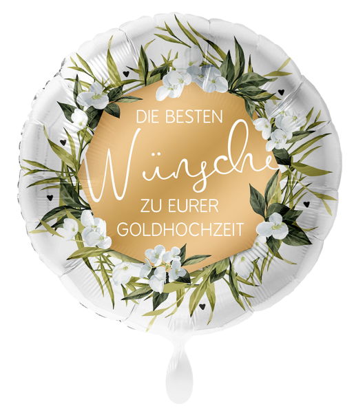 Folienballon - Glückwünsche zur Goldhochzeit - ø 43cm